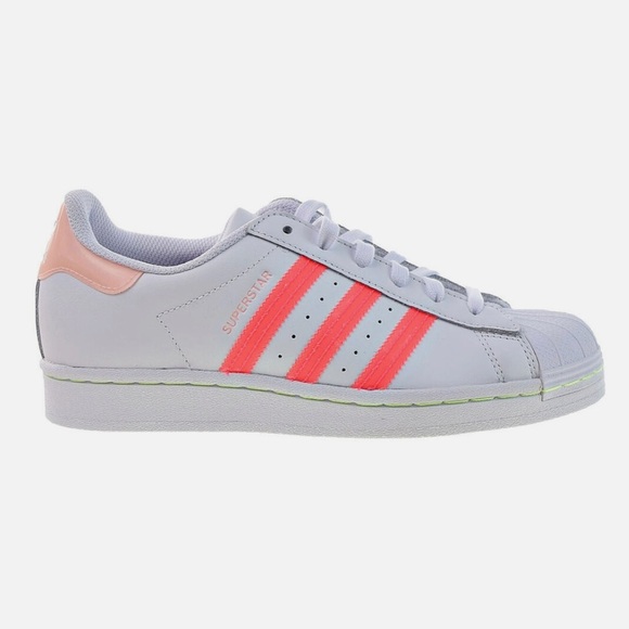 Adidas Superstar Women's size 11 Shoes Cloud White Signal Pink Shock Purple - Picture 1 of 9